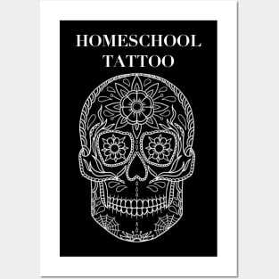 HomeSchoolTattoo Sugarskull (WHITE) Posters and Art